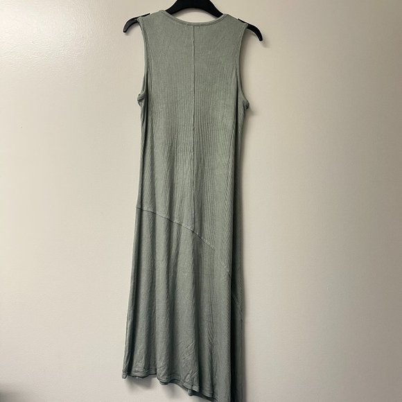 NWT! Anthropologie BORDEAUX Seamed Asymmetrical Maxi Dress In Green Large - Picture 3 of 5
